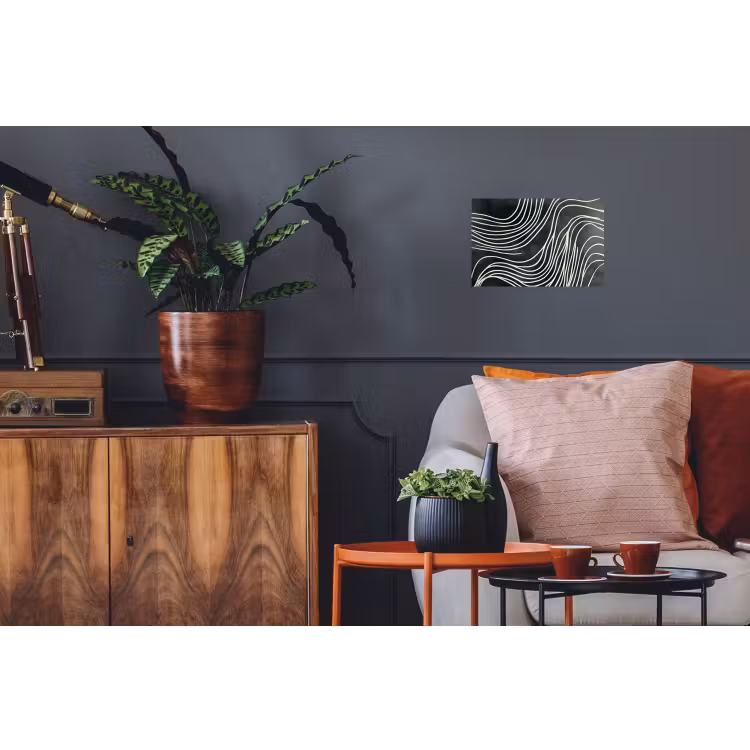 Lijnen - Patroon - Abstract - Wit Muursticker klein -kamerbank