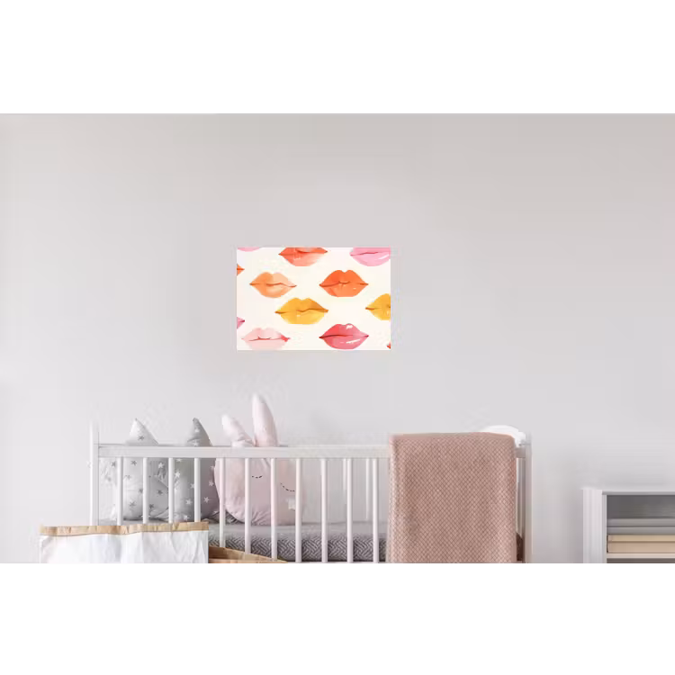 Lippen - Kleurrijk - Glanzend Muursticker klein -kinderkamer