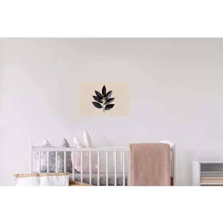 Laurierbladeren - Bloemknoppen - subtiel Muursticker klein -kinderkamer
