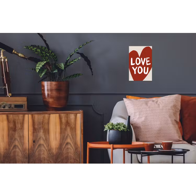 Loveyou - Hart - Rood Muursticker klein -kamerbank