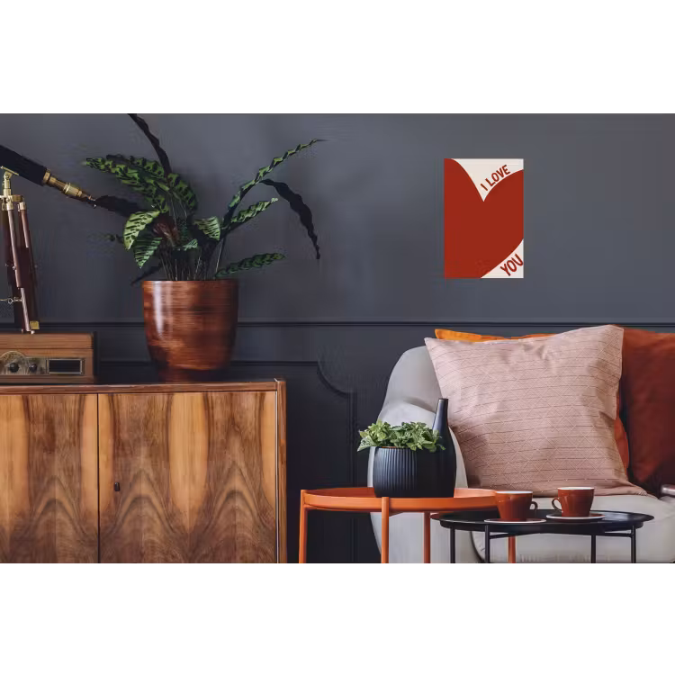 Loveyou - Rood - Hart Muursticker klein -kamerbank
