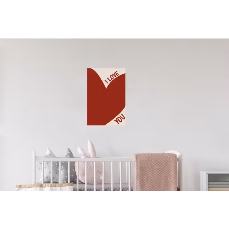 Loveyou - Rood - Hart Muursticker klein -kinderkamer