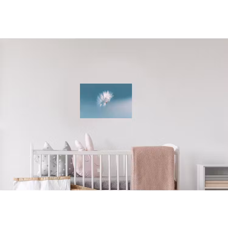 Paardenbloempluisje - Blauw - Lucht Muursticker klein -kinderkamer