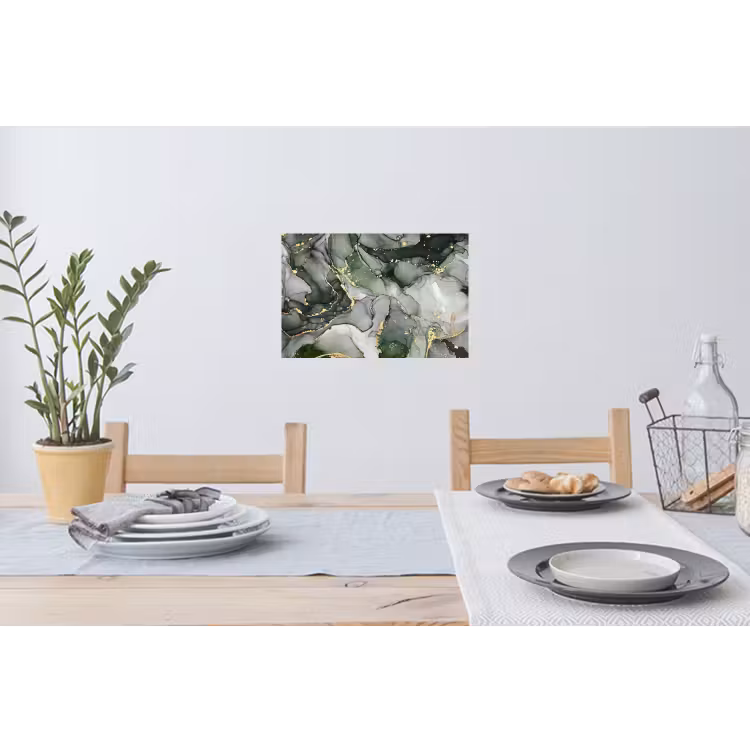 Luxe - Marmer - Groen Muursticker klein -eettafel