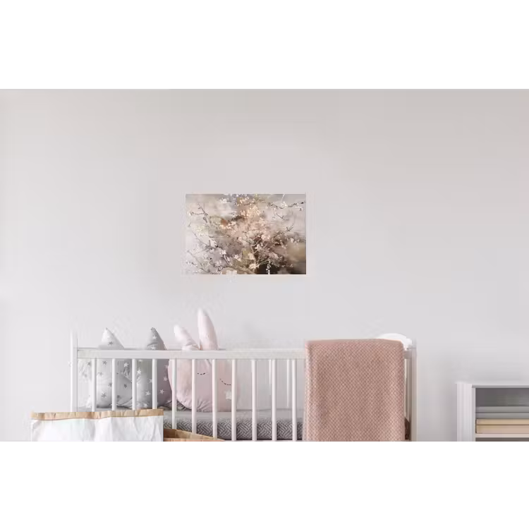 Amandelbloesem - Kunst - Van Gogh - Beige - Abstract Muursticker klein -kinderkamer