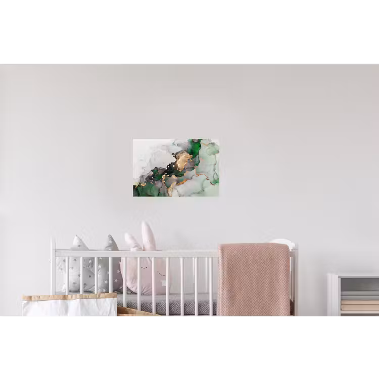 Marmer - Goud - Groen - Luxe Muursticker klein -kinderkamer