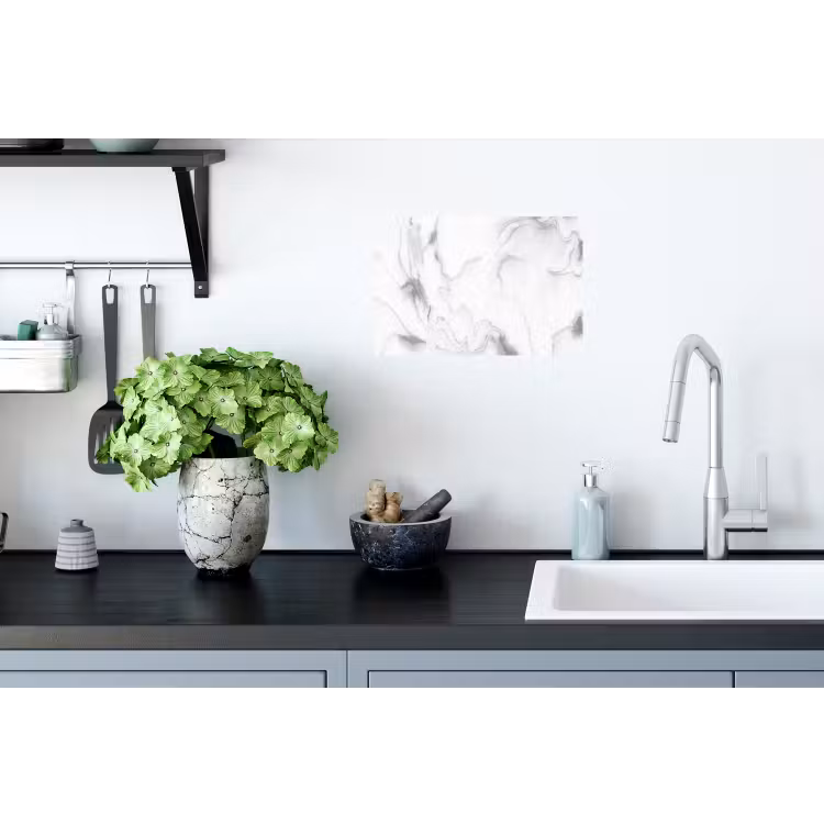 Marmer - Grijs - Wit - Abstract - Marmerlook Muursticker klein -keuken
