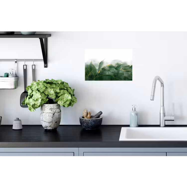 Marmer - Groen - Luxe - Goud - Marmerlook Muursticker klein -keuken