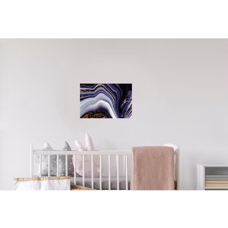 Marmer - Paars - Luxe - Marmerlook - Glitter Muursticker klein -kinderkamer