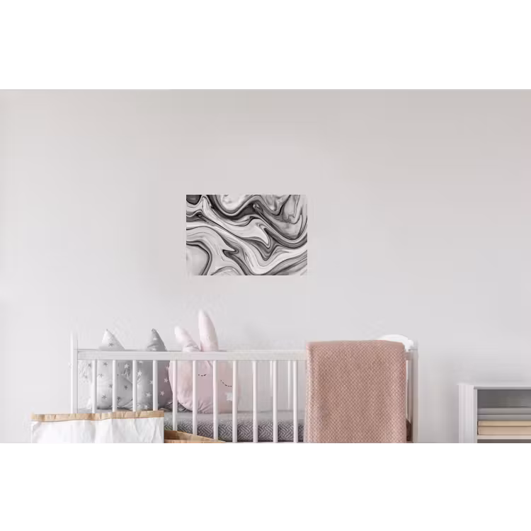 Marmer - Patronen - Grijs - Marmerlook - Zwart Muursticker klein -kinderkamer