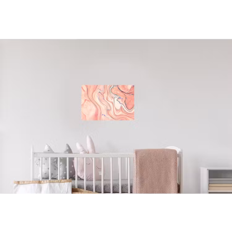 Marmer - Pastel - Roze - Blauw - Marmerlook - Abstract Muursticker klein -kinderkamer