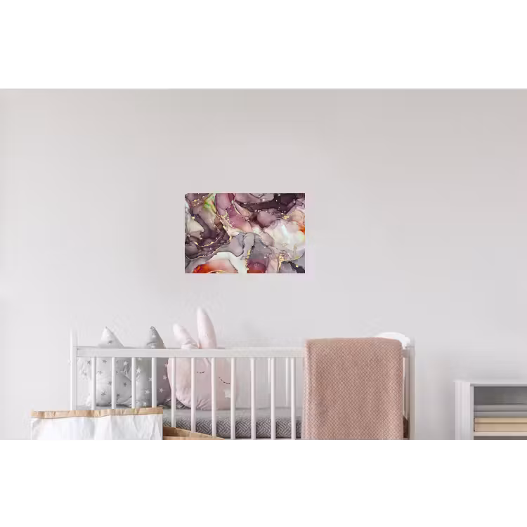 Marmer - Rood - Paars - Goud Muursticker klein -kinderkamer