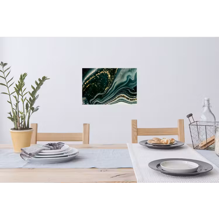 Marmerlook - Goud - Groen - Glitter - Design - Marmer Muursticker klein -eettafel