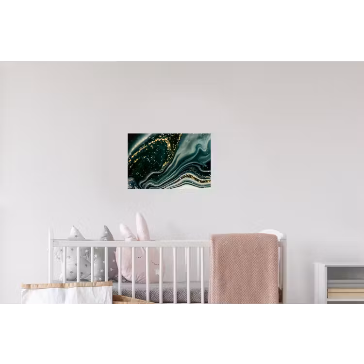 Marmerlook - Goud - Groen - Glitter - Design - Marmer Muursticker klein -kinderkamer