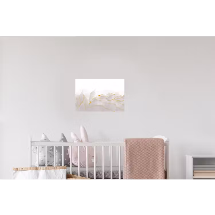 Marmerlook - Grijs - Goud - Chic - Marmer Muursticker klein -kinderkamer