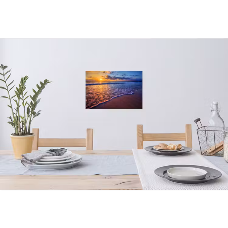 Zee - Strand - Zonsondergang - Wolken - Horizon Muursticker klein -eettafel