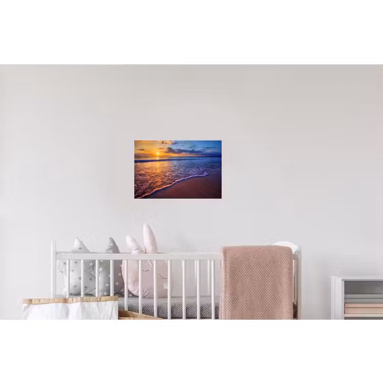 Zee - Strand - Zonsondergang - Wolken - Horizon Muursticker klein -kinderkamer
