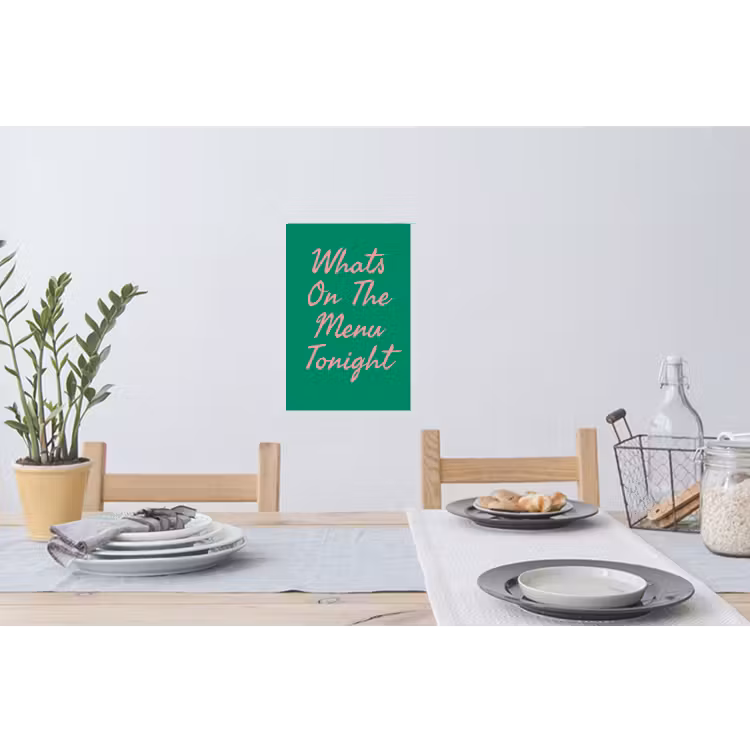 Menu - Quote - Roze Muursticker klein -eettafel