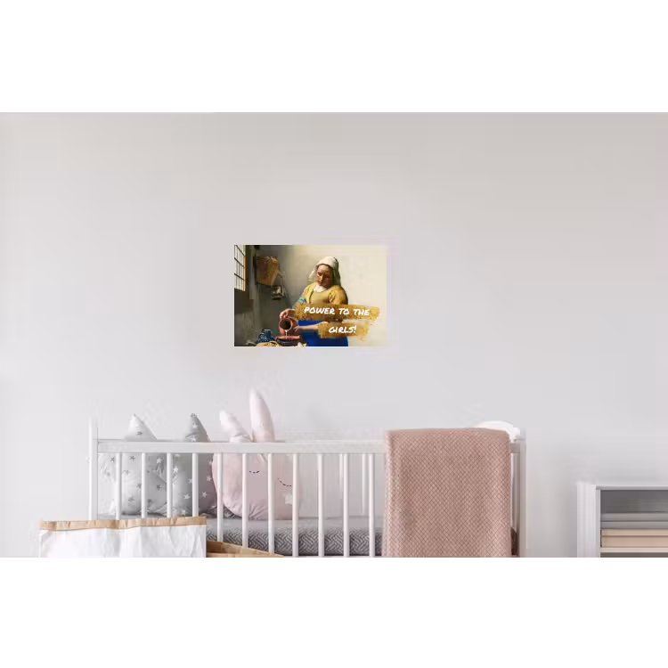 Melkmeisje - Goud - Quotes - Schilderij - Oude meesters Muursticker klein -kinderkamer