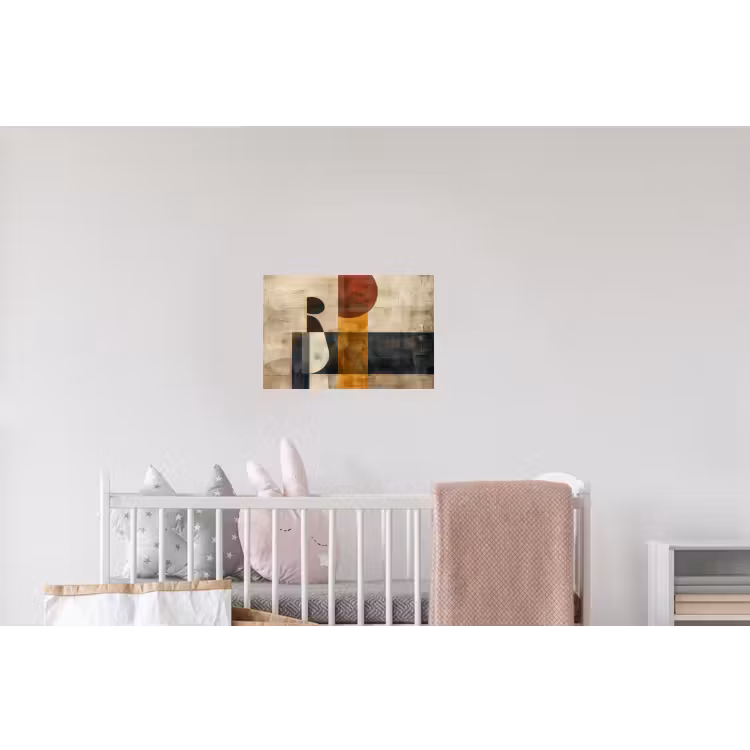 Modern - Kunst - Beige - Industrieel Muursticker klein -kinderkamer