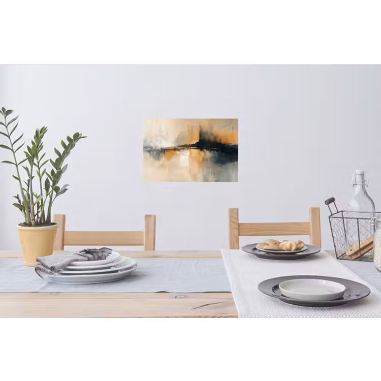 Moderne kunst - Abstract - Zwart Muursticker klein -eettafel