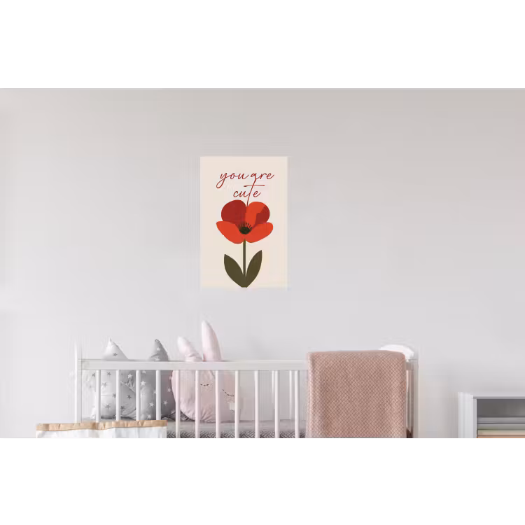 Klaproos - Bloem - Rood - Valentijn Muursticker klein -kinderkamer