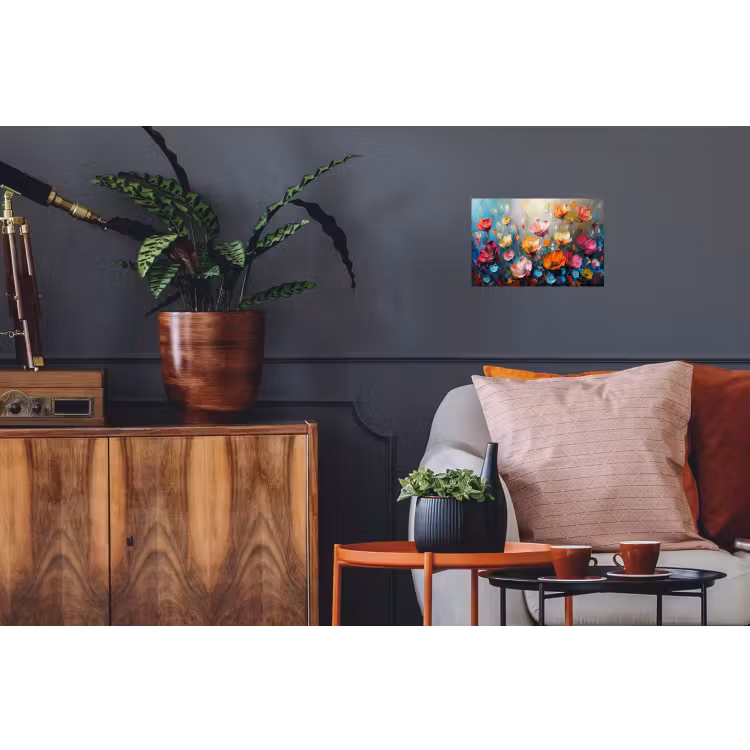 Klaprozen - Bloemen - Kunst - Botanisch Muursticker klein -kamerbank