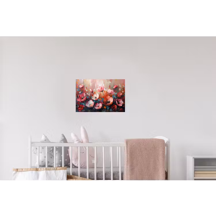 Klaprozen - Roze - Bloemen - Botanisch - Kunst Muursticker klein -kinderkamer