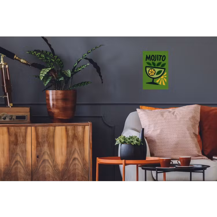 Mojito - Cocktail - Citroen - Groen Muursticker klein -kamerbank