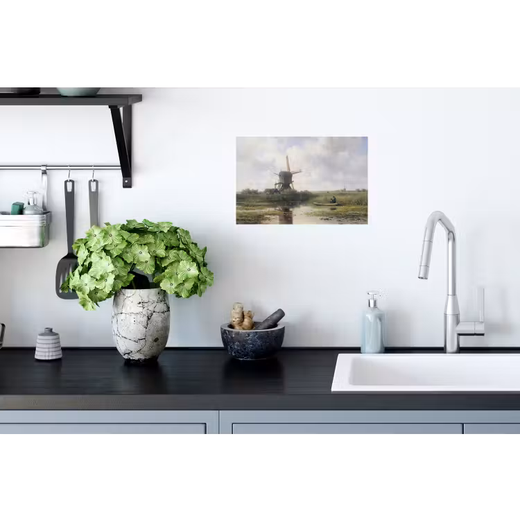 Molen - Willem Roelofs - Oude meesters - Kunst Muursticker klein -keuken