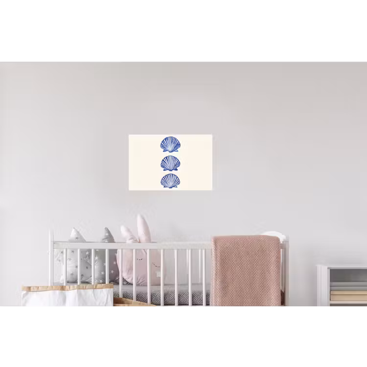 Schelpen - Blauw - Patroon Muursticker klein -kinderkamer