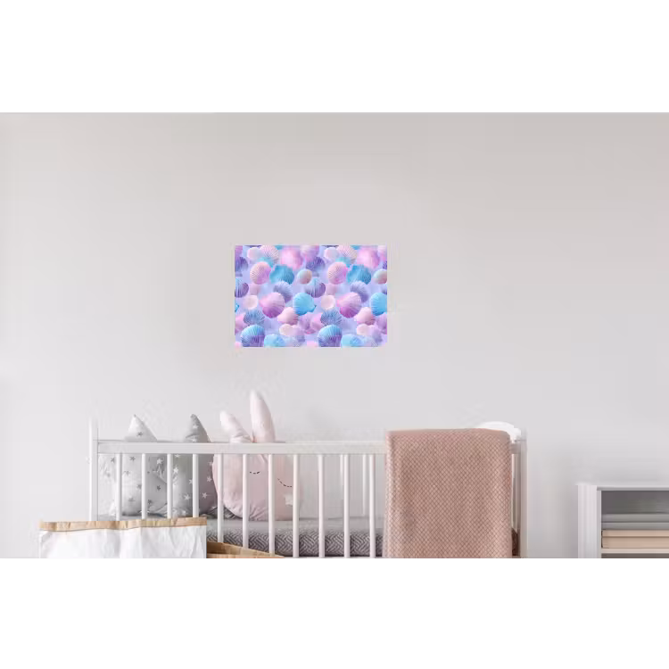Schelpen - Paars - Blauw - Patroon Muursticker klein -kinderkamer