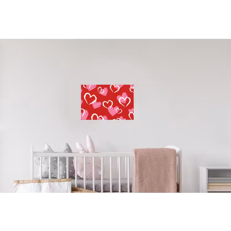 Patroon - Hartjes - Roze - Valentijn Muursticker klein -kinderkamer