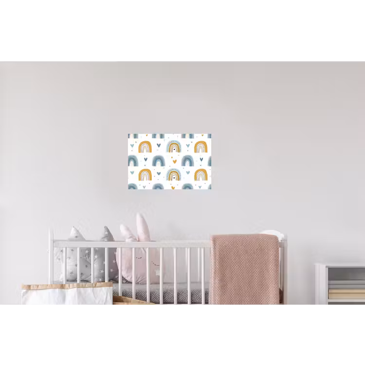 Patroon - Regenboog - Hartjes Muursticker klein -kinderkamer