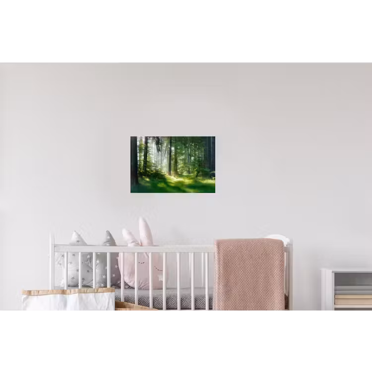 Natuur - Bomen - Bos - Groen - Zon Muursticker klein -kinderkamer