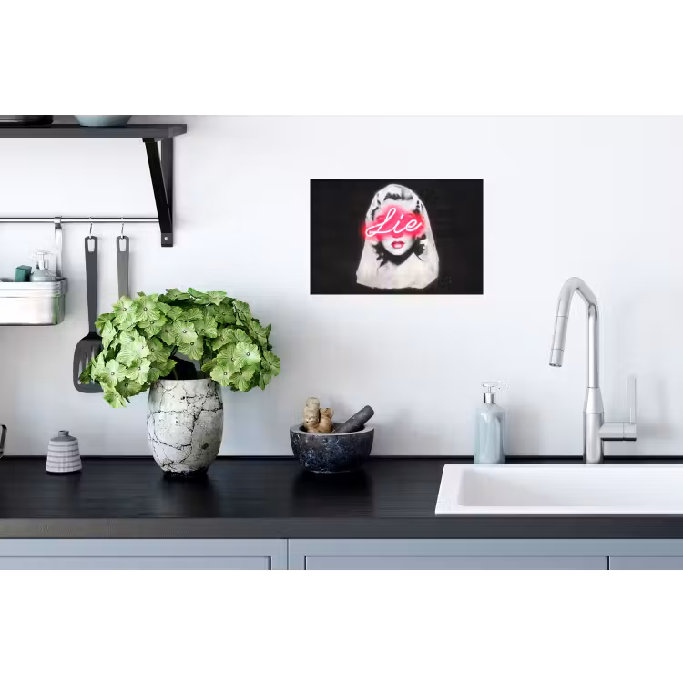 Neon - Letters - Vintage - Vrouw Muursticker klein -keuken