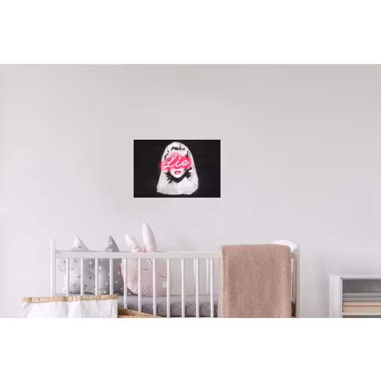 Neon - Letters - Vintage - Vrouw Muursticker klein -kinderkamer