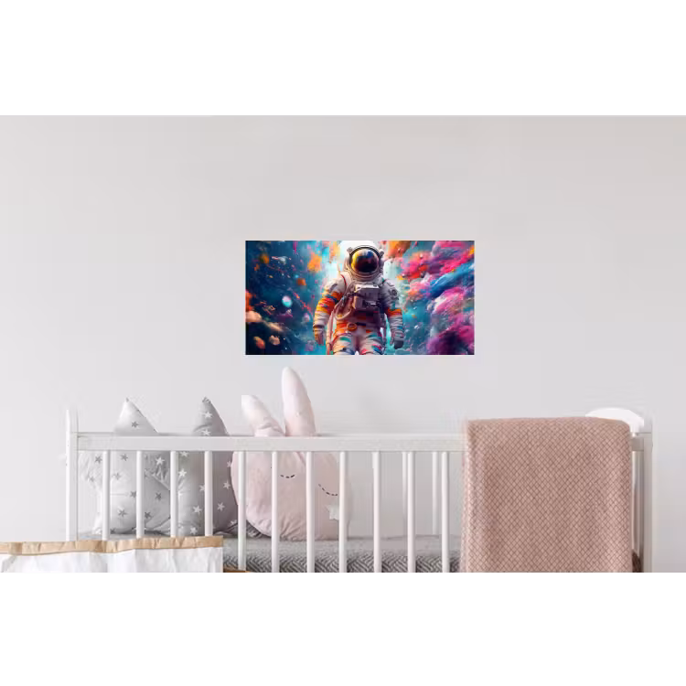 Neon - Meteoriet - Neon - Astronaut Muursticker klein -kinderkamer