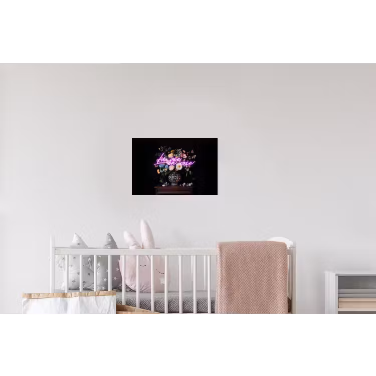 Neon - Vaas - Bloemen Muursticker klein -kinderkamer