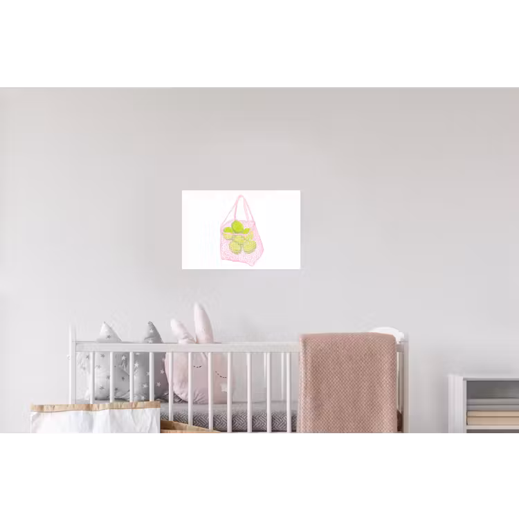 Netzakje - Roze - Illustratie - Limoenen Muursticker klein -kinderkamer