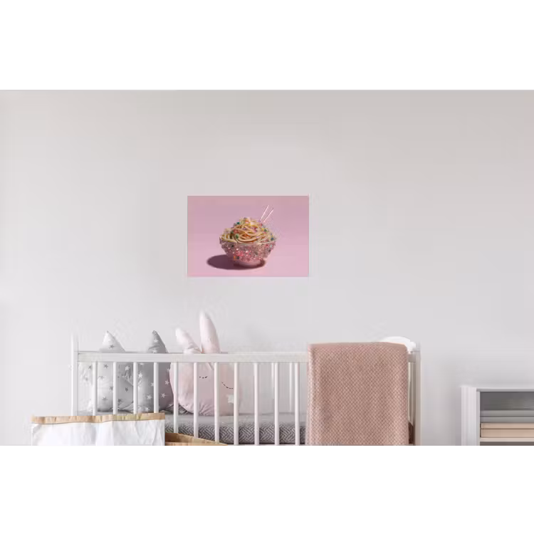 Noodles - Edelstenen - Stokjes - Roze Muursticker klein -kinderkamer
