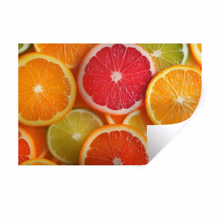 Fruit - Kleurrijk - Close up Muursticker klein -3d