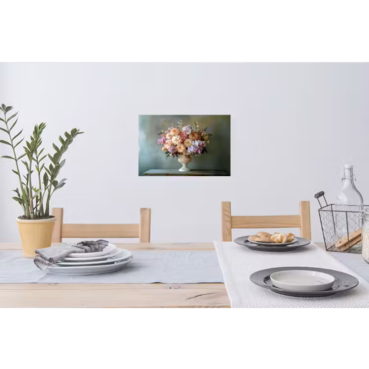 Orchidee - Boeket - Vaas - Bloemen Muursticker klein -eettafel