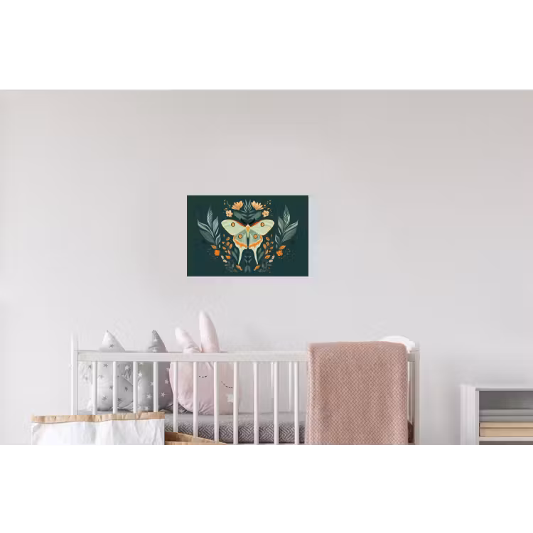 Sierlijk - Vlinder - Groen - Bladeren Muursticker klein -kinderkamer
