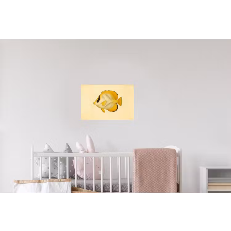 Ovaal - Vis - Geel - Schubben Muursticker klein -kinderkamer