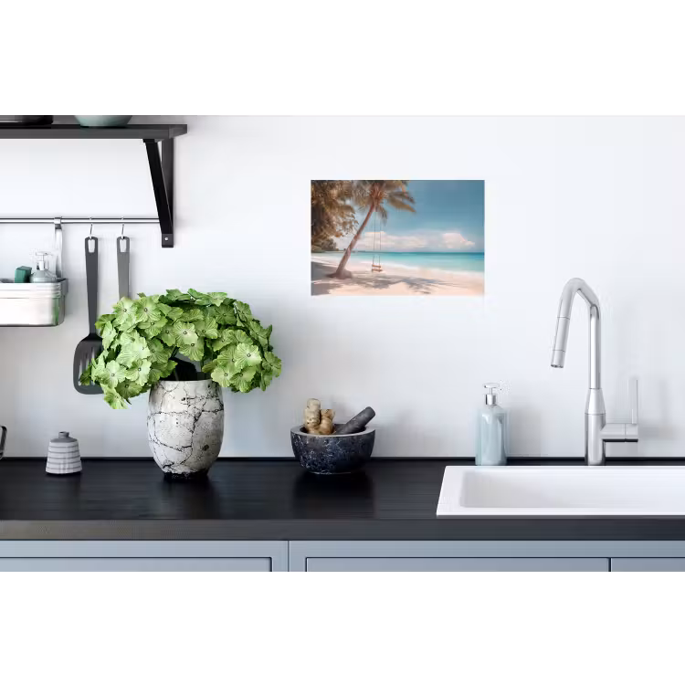 Palmboom - Schommel - Strand - Lucht Muursticker klein -keuken