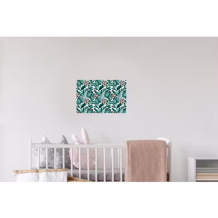 Palmblad - Panterprint - Tropical Muursticker klein -kinderkamer