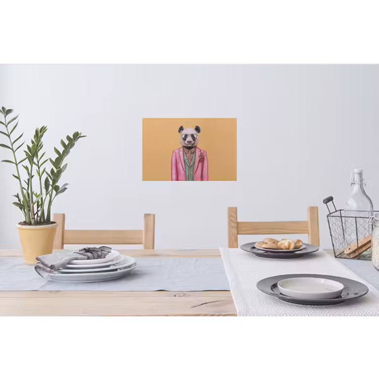 Panda - Pak - Zonnebril - Blauw Muursticker klein -eettafel