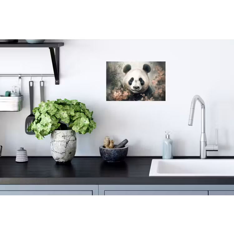 Panda - Dieren - Bloemen - Planten Muursticker klein -keuken