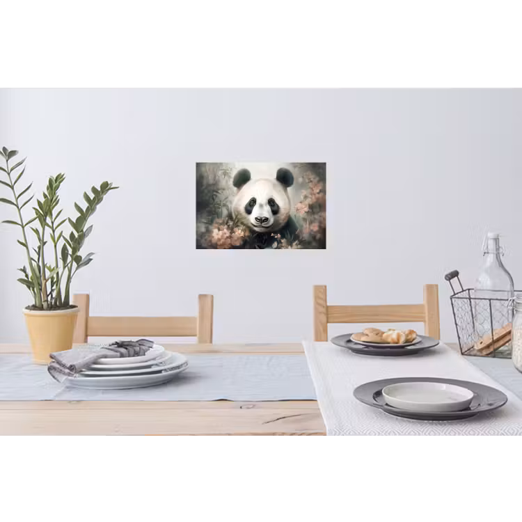 Panda - Dieren - Bloemen - Planten Muursticker klein -eettafel
